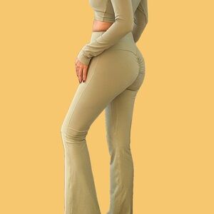 Brand new Olive High-Waisted Flare Pants 3 pieces set (various size available)